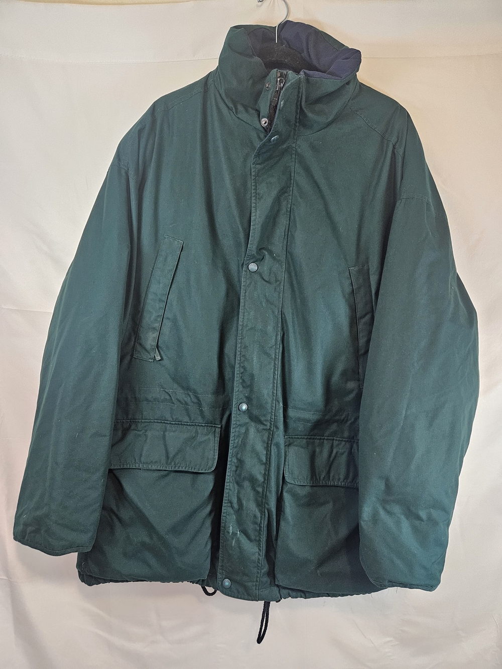 Vintage Eddie Bauer Ridge Line Forest Green Puffer Jacket High Collar Goosedown